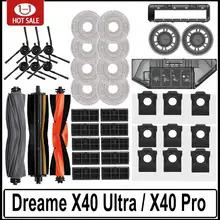 600+ /udDreame X40 Ultra / X40 Pro / L40 Ultra Robot repuestos de aspiradora cepillos laterales principales paños de fregona filtros HEPA bolsas de polvo Accesorios 5.000+