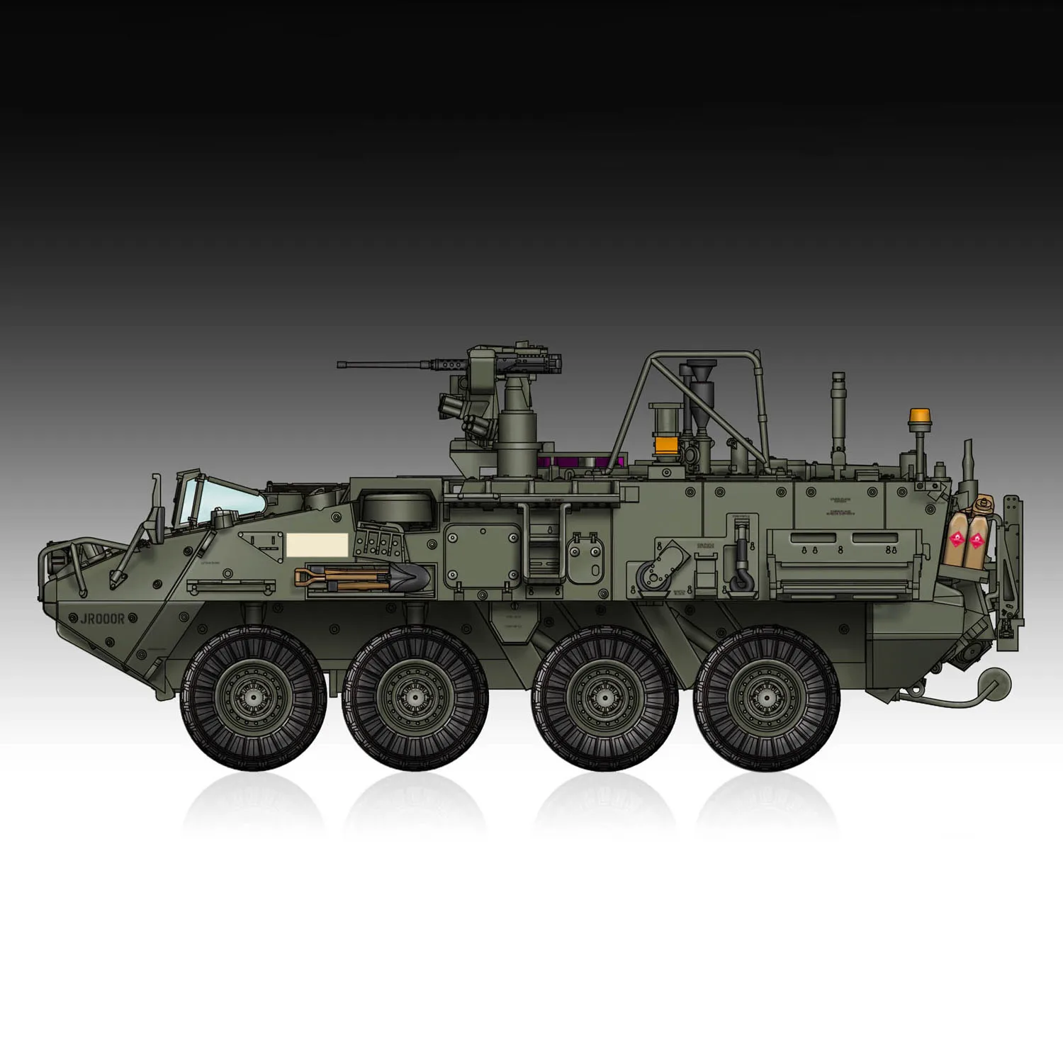 1/72 Trumpeter M1135 Stryker NBCRV vehículos con ruedas de plástico modelo de exhibición estática Kits de construcción juguete de plástico TH23591