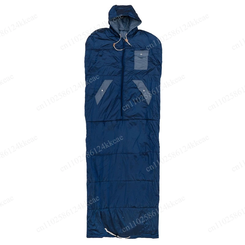 Sleeping Bag Outdoor Camping Thickened Thermal Hooded Wearable Cloak Thickened Adult Mountaineering Sleeping Bag