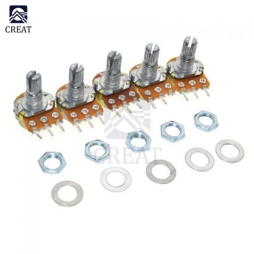 5PCS/Lot WH148 Potentiometer Resistor 1K 2K 5K 10K 20K 50K 100K 250K 500K 1M Ω/Ohm 3Pin Linear Taper Rotary Potentiometer