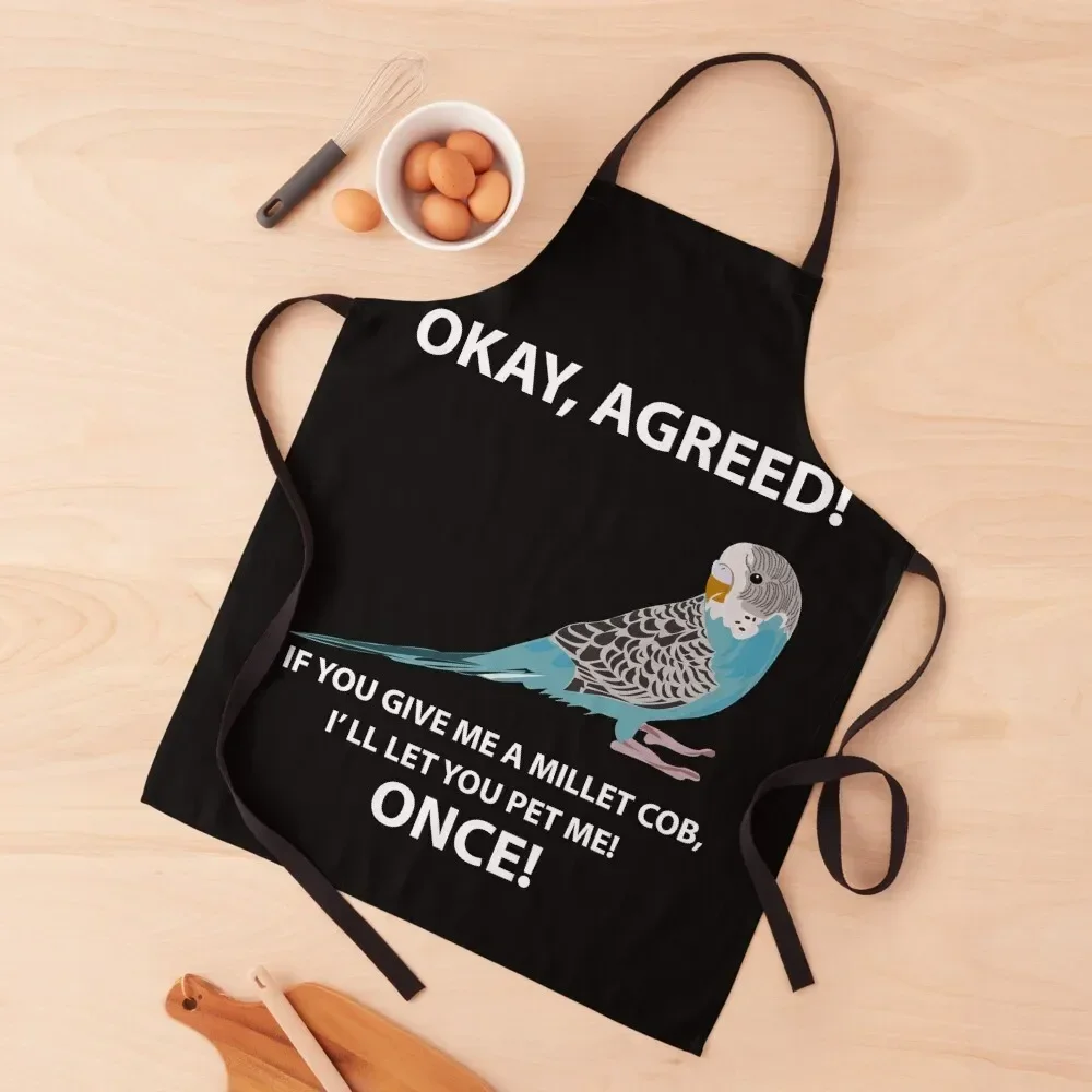 Budgie Millet Cob Budgies Budgerigar Parakeet Pet Bird Apron Waiter Uniforms Kitchen Tools Accessories Apron