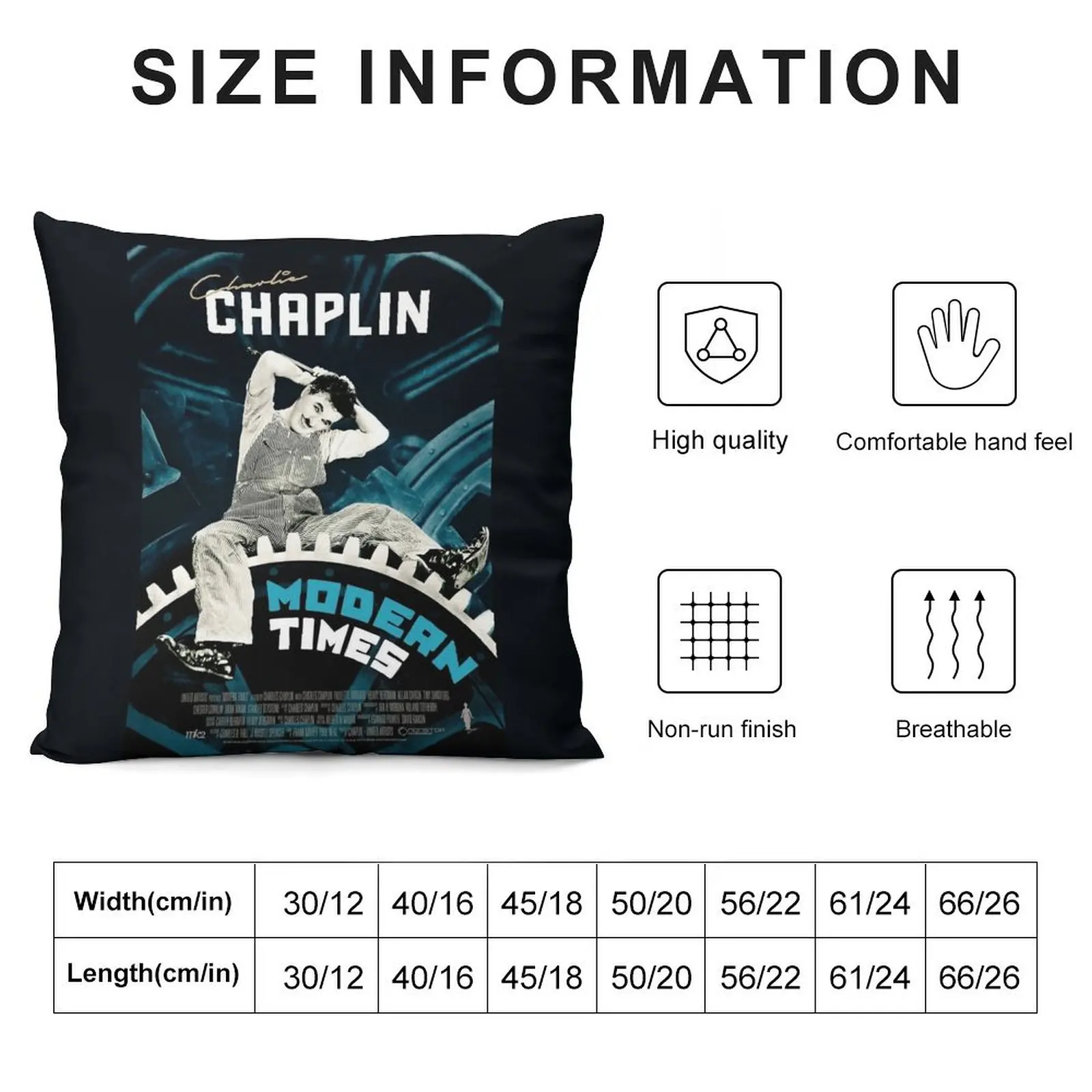 Modern Times by Charlie Chaplin Movie Poster Throw Pillow Sofas Covers Sofa Covers For Living Room pillow