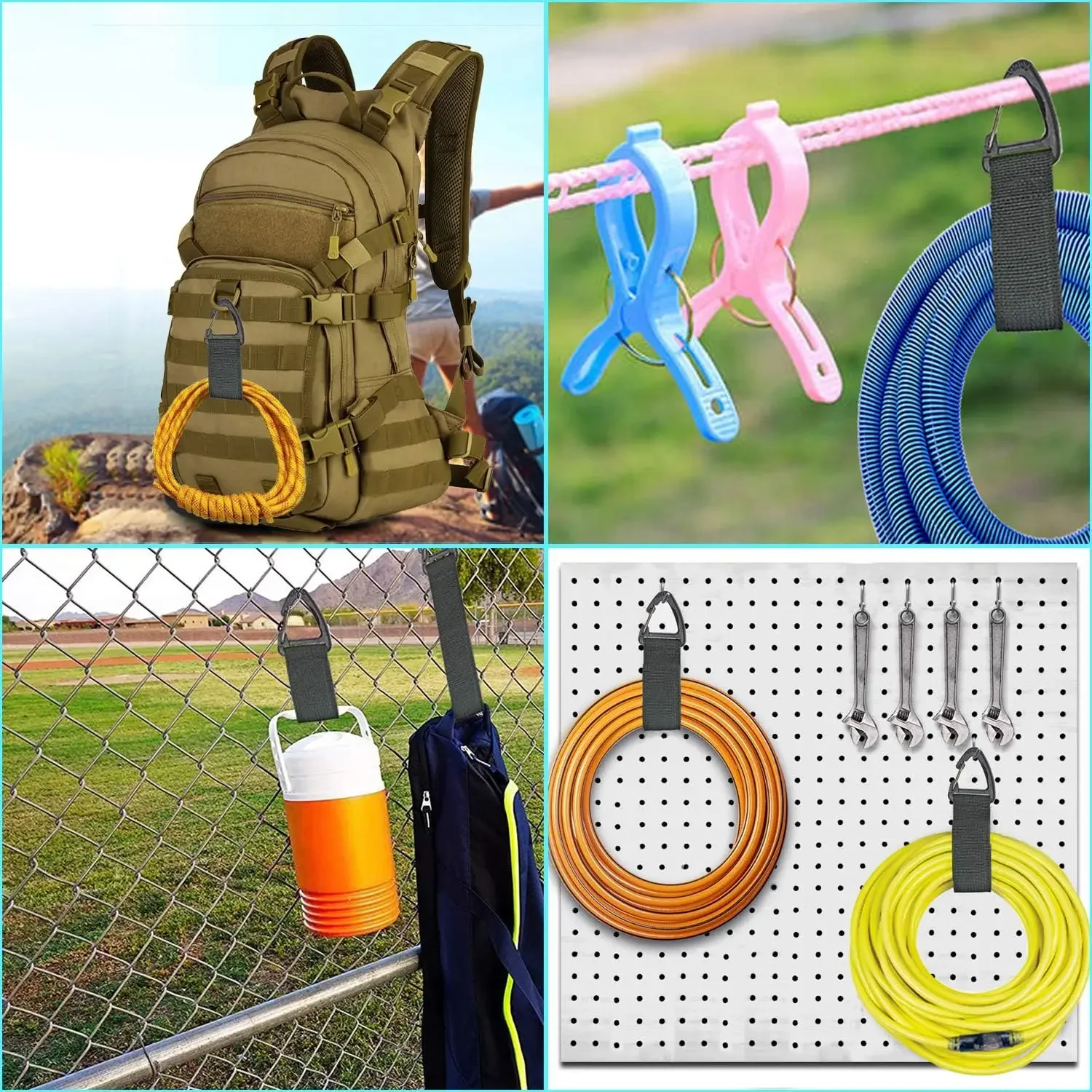 10PCS Triangle Buckle Wire Manager Power Cord Management Nylon Heavy Cord Storage Straps for Cable Hoses Car Organizer Holder