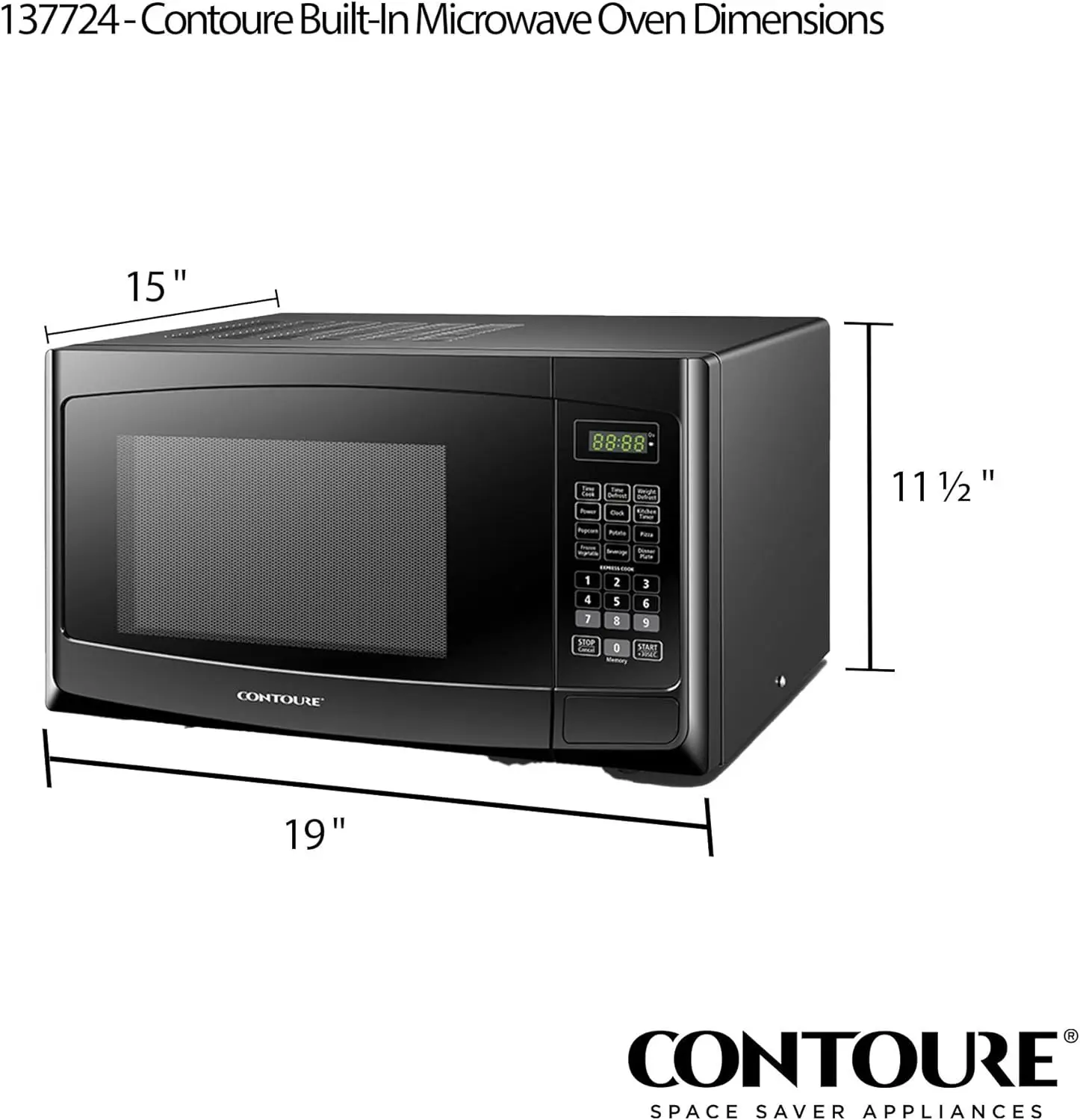 Built-In Microwave Oven | Perfect RV Replacement | 900W Power, 10 Power Levels | Easy-Clean Interior | LED Display | Quick-Co