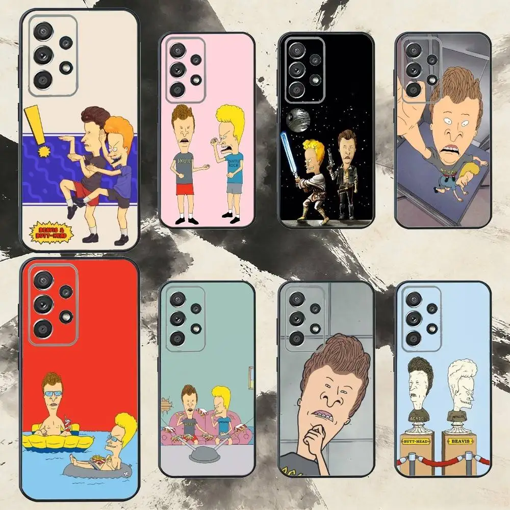 

B-Butthead A-And B-Beavis Phone Case For Samsung S25,S24,S21,S22,S23,S30,Ultra,S20,Plus,Fe,Note,10,9,5G Black Cover