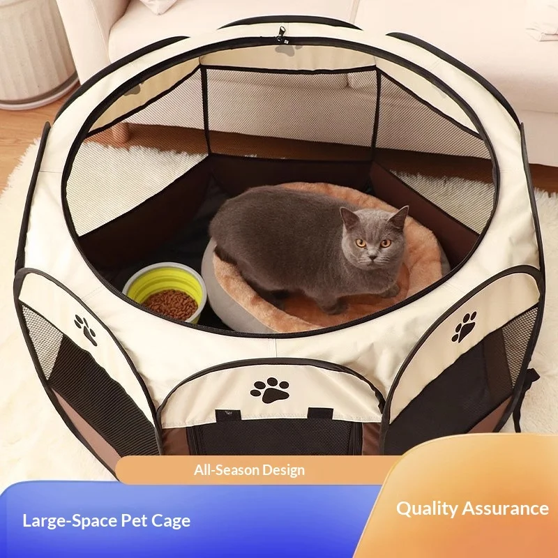 Foldable Dog Playpen Large Portable Pet Pen Octagonal Whelping Exercise Indoor Outdoor Home Kennel Heavy Duty Dog Cage Dog Fence