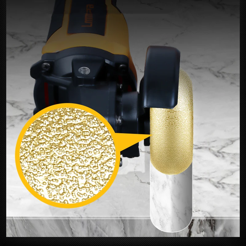 Bore 20mm Dia 3inch 75mm Roman Column Dry Vacuum Brazed Diamond Grinding Wheel Marble Demi-bullnose Edge Profile Grinding Disc