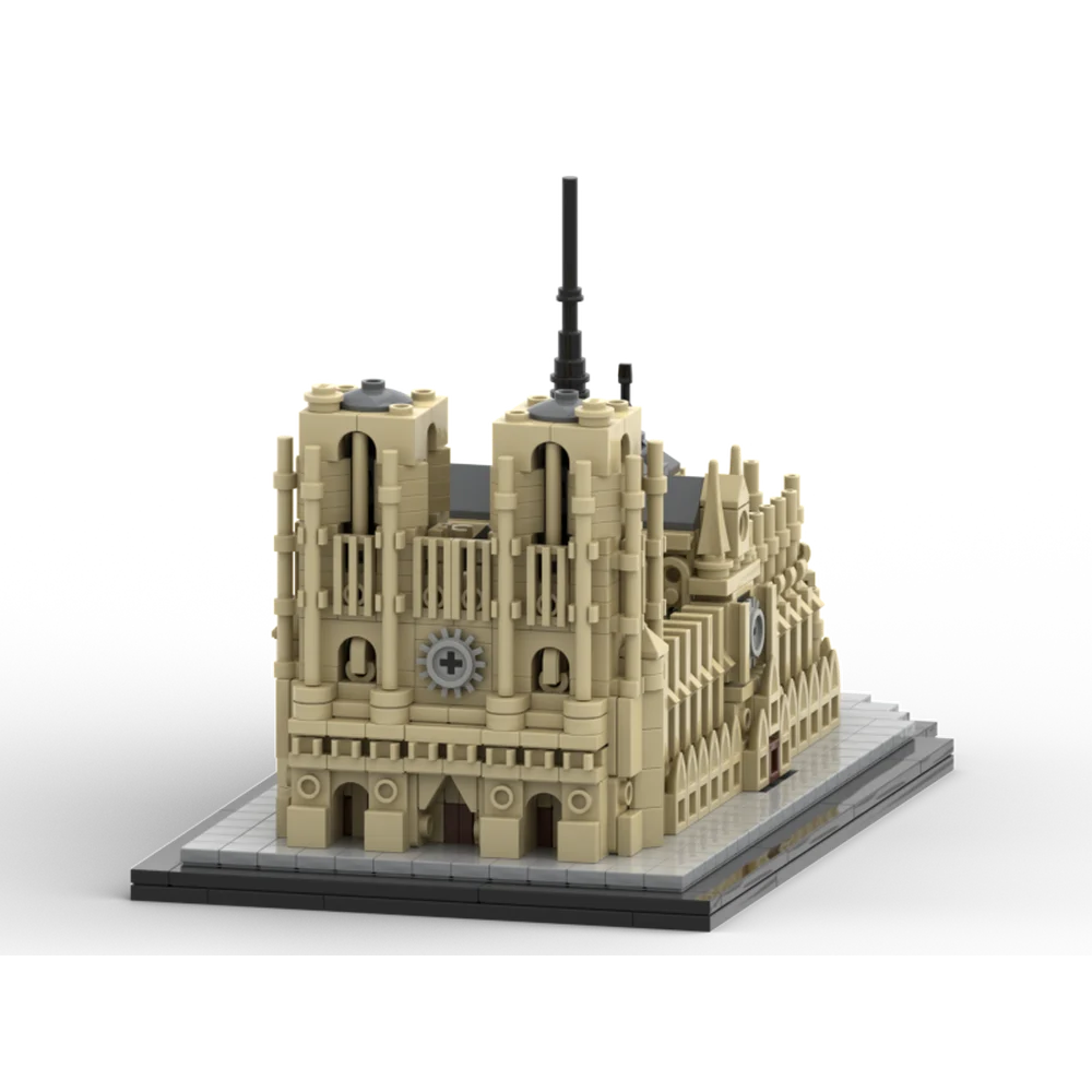 1041PCS MOC Notre-Dame De Parigi Chiesa 1:800 Classico Gotico Architettura Building Blocks Modello Giocattolo Mattoni Per Bambini Regali Di Compleanno