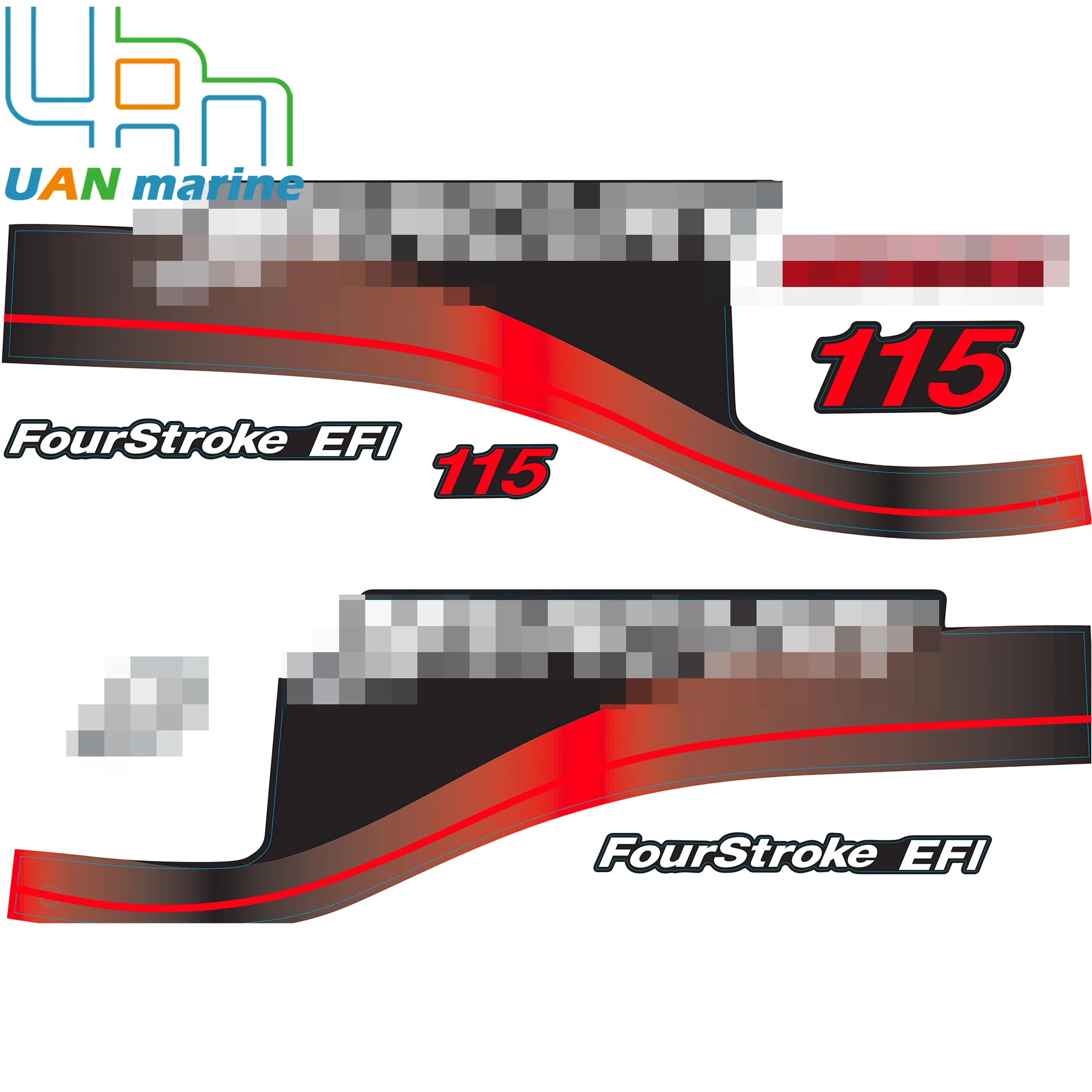 

Наклейки на подвесное двигатель Mercury, 115 л.с., EFI, 4-тактный, 37- 881649 A01 Красный