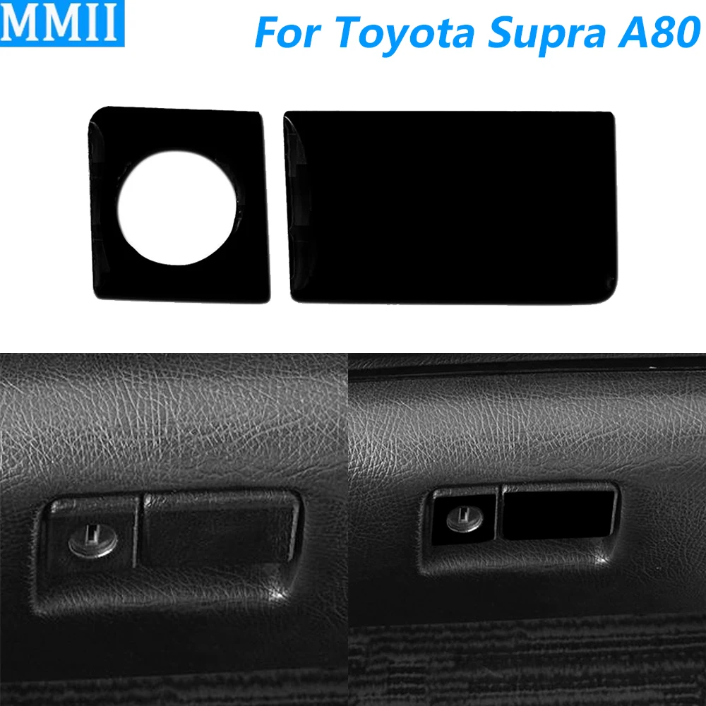 For Toyota Supra A80 MK4 1993-1999 Piano Black Co-pilot Glove Storage Box Keyhole Switch Panel Cover Car Accessories Sticker