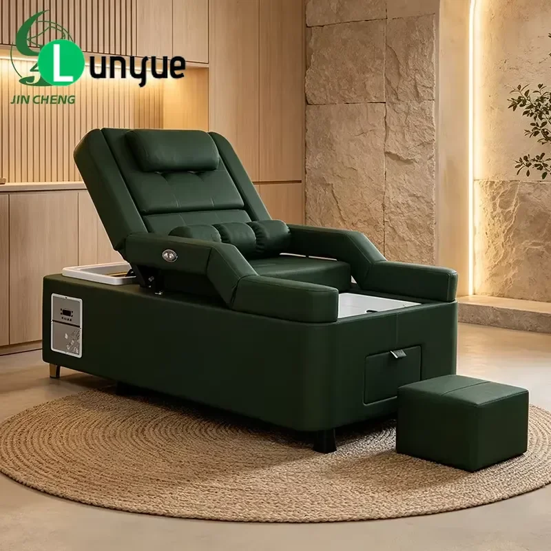 Luxury Modern Electric Adjustable Massage Bed for Thai Head Massage Shampoo Fumigation Water Circulation Hair Spa Beauty