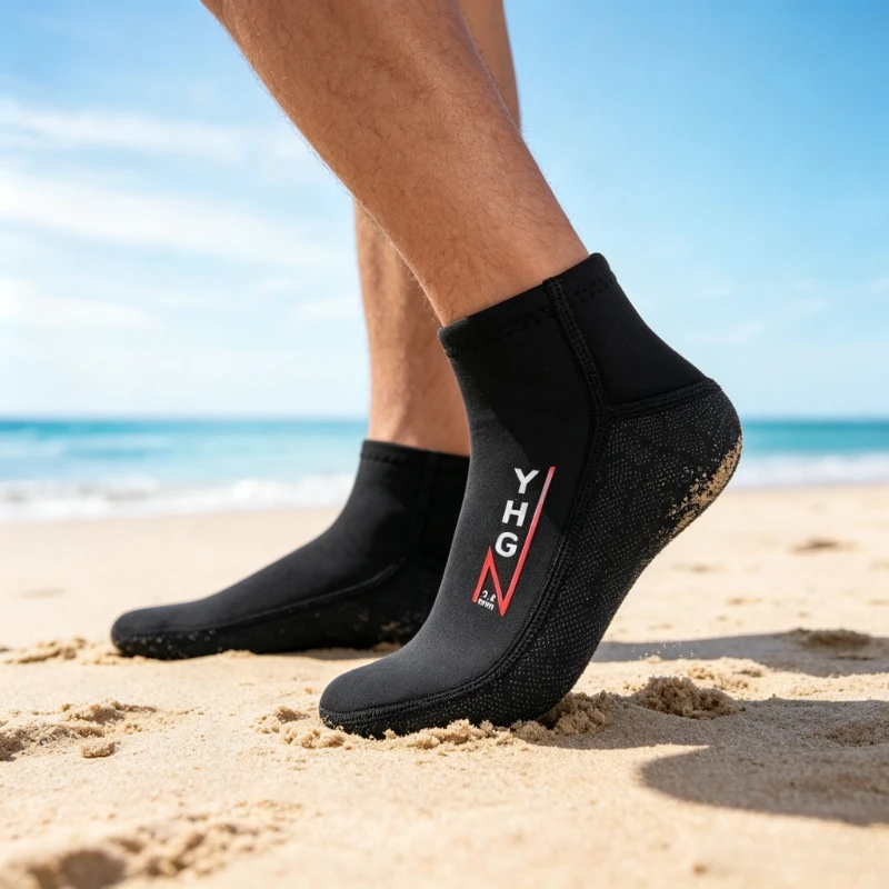 

3mm Neoprene Swim Socks Low-Cut, Anti-Slip Thermal Beach Socks for Snorkeling & Diving, Durable Scratch-Resistant Surf Footwear