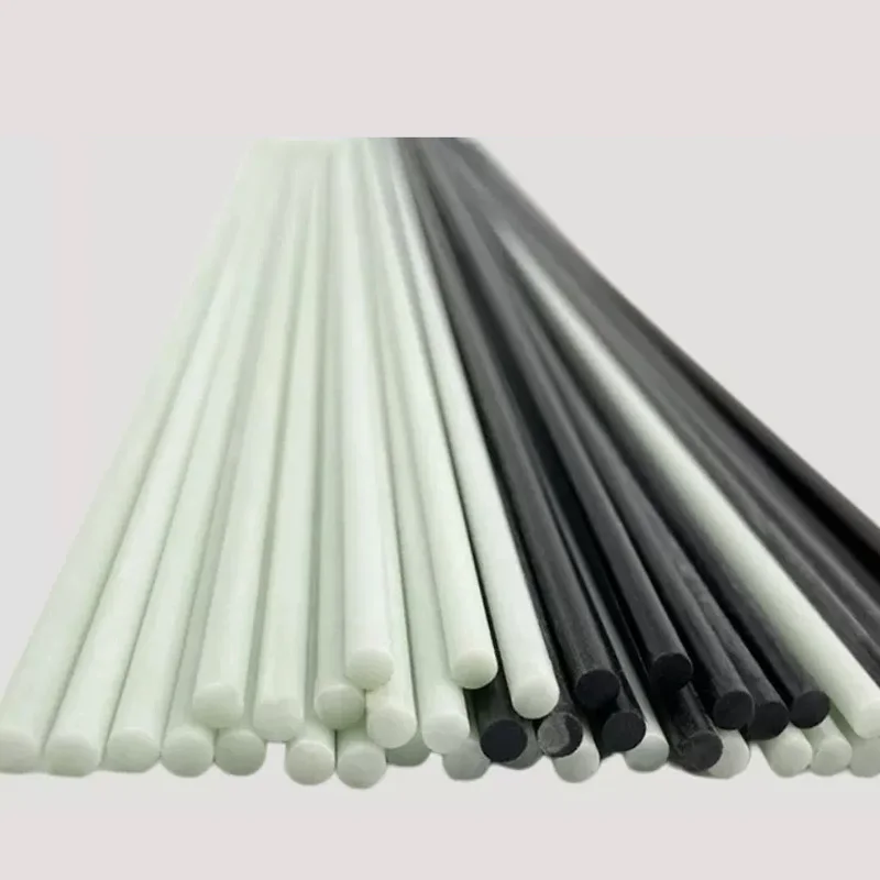 Length 500mm White/Black Glass Fiber Bar Diameter 2-13mm Solid Glass Fiber Bar Hard Plastic Rod High elastic support rod