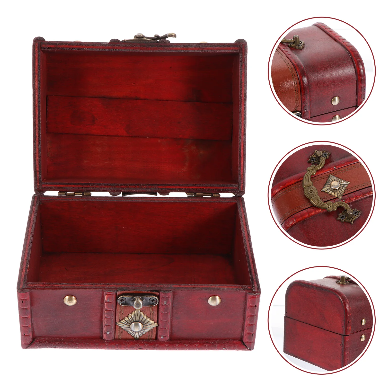 

1pcs Vintage Style Wooden Storage Box Large Capacity Home Organizer Desktop Adornment Gift Packaging Container For Crafts Coins