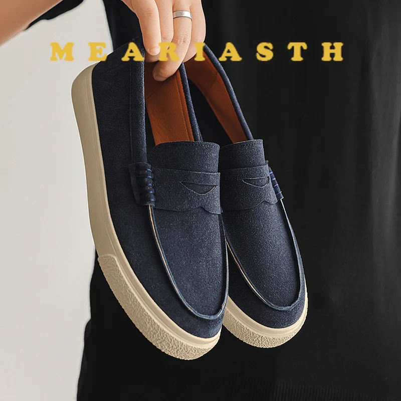 

Осенние коричневые замшевые лоферы, мужские удобные мокасины без шнуровки для мужчин, легкая повседневная обувь с низким вырезом, мужская обувь для вождения, zapatos hombre