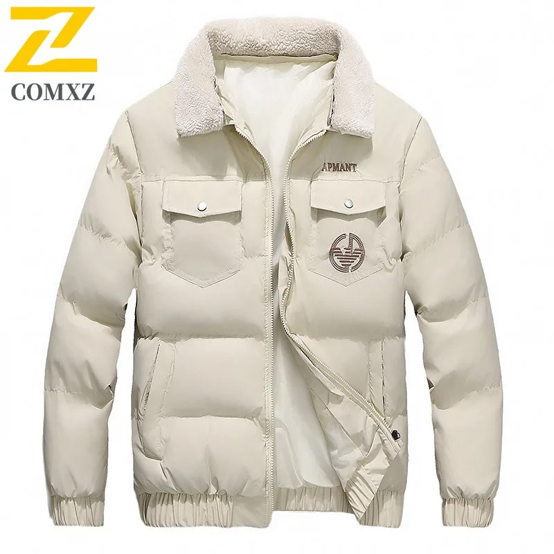 

COMXZ Men Korean Style Jacket High End Stand Collar Design Lightweight Parka Casual Travel Cold Resistant Winter New Outerwear