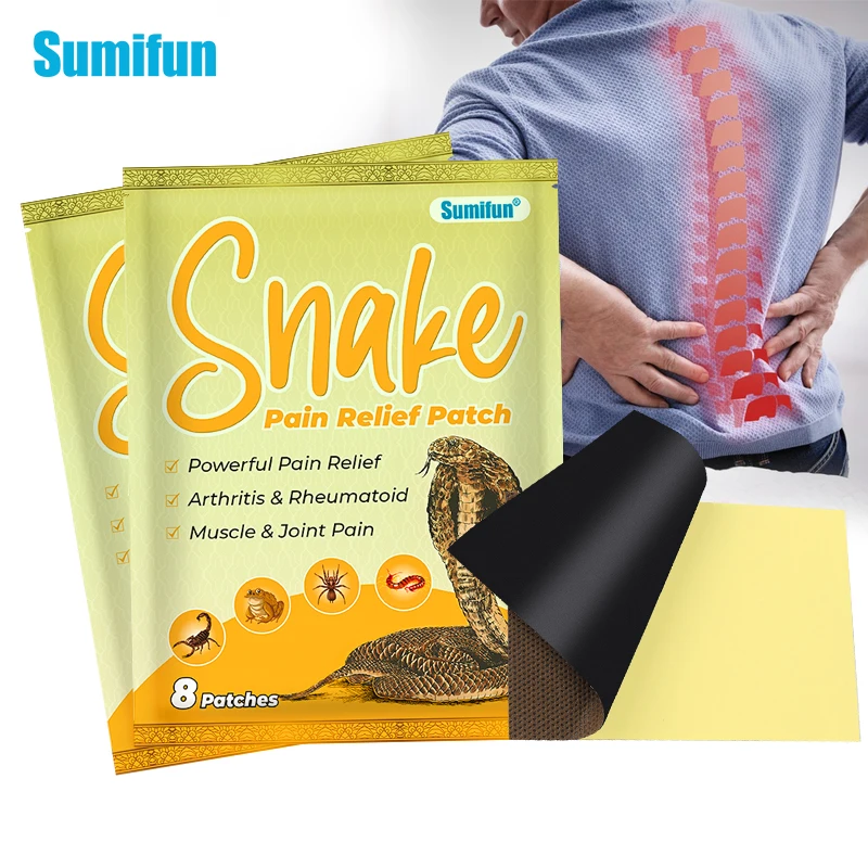 

Sumifun 8pcs Snake Venom Pain Relief Patch Relieving Sprain Muscle Fatigue Neck Back Body Relax Plaster Joint Pain Relax Patches