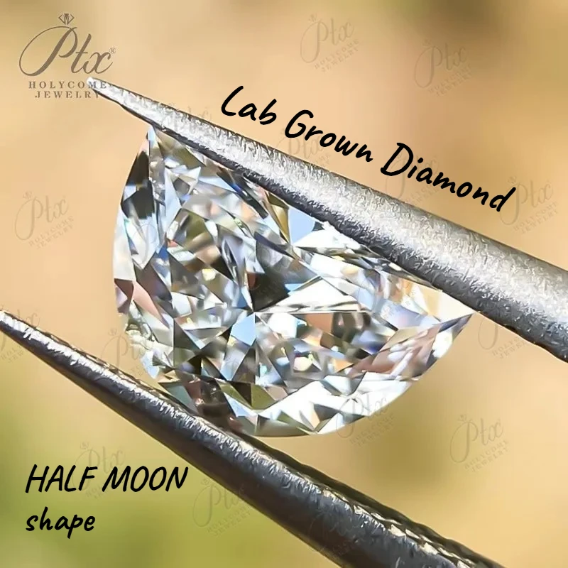 

Lab Grown Diamond HPHT CVD IGI Certificate E Color VVS2 Clarity 1.02CT HALF MOON Shape Jewelry Making Bead Loose Diamond Gems