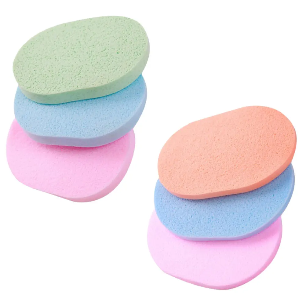 

6pcs Facial Cleansing Sponges Reusable PVA Scrubber Compact Lightweight Multi Function Exfoliating Sponge Travel Friendly