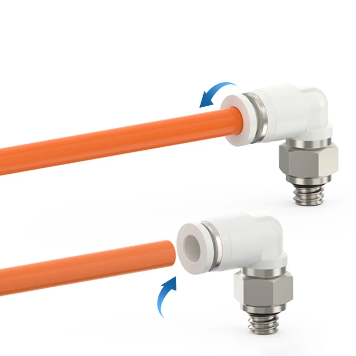 3-6mm Mini Pneumatic Quick Connector Male Thread Push To Connect Elbow Joint Tube Air Connector Pipe Fitting Air Hose PL