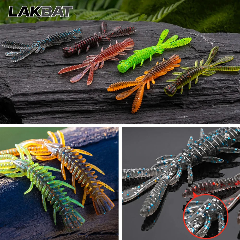 Schwimmende Weichköder-Set 5cm 6cm 7cm Garnelen-Jig-Rig Pesca Angelausrüstung 10Stk 20Stk Köder-Tackle Silikon-Swimbait Karpfen-Lockmittel – Detail 5