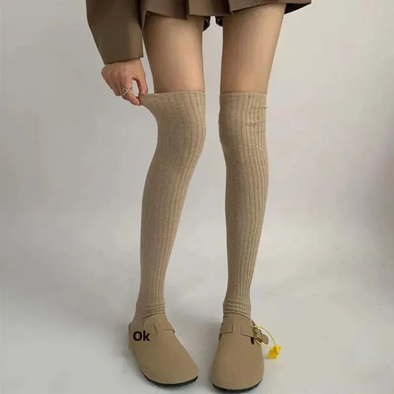 فوق الركبة رقيقة الساق الجوارب الركبة عالية الرغبة النقية الجوارب القصيرة للرجال والنساء ملابس المنزل مريحة ربيع الخريف