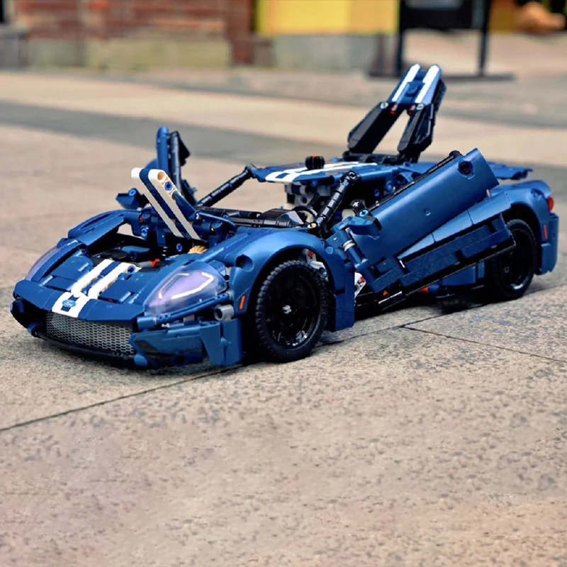 1466pcs Ford GT Sports Car Building Blocks Model Racing Vehicle Assemble Bricks Toys for Kids Adult Gift Compatible 42154