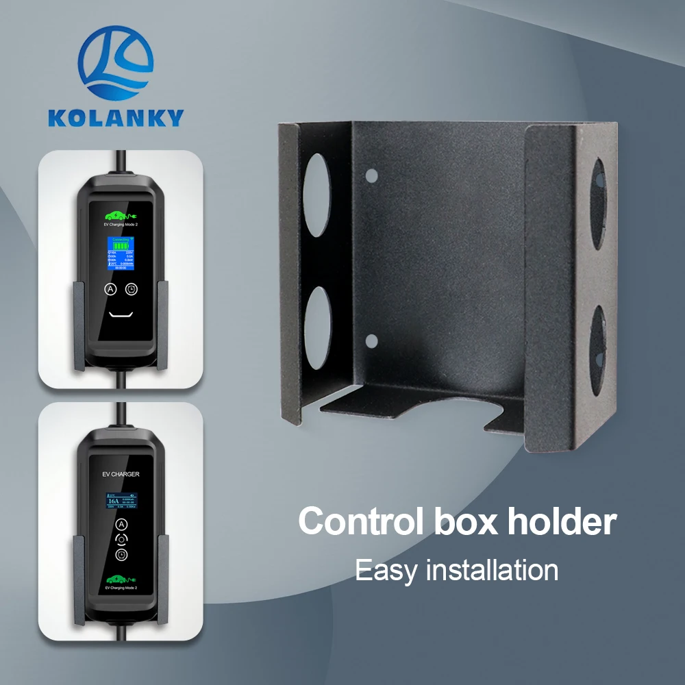 Kolanky portátil ev carregador caixa de controle suporte ferro ev carregamento wallbox titular fácil instalar para carregador veículo elétrico