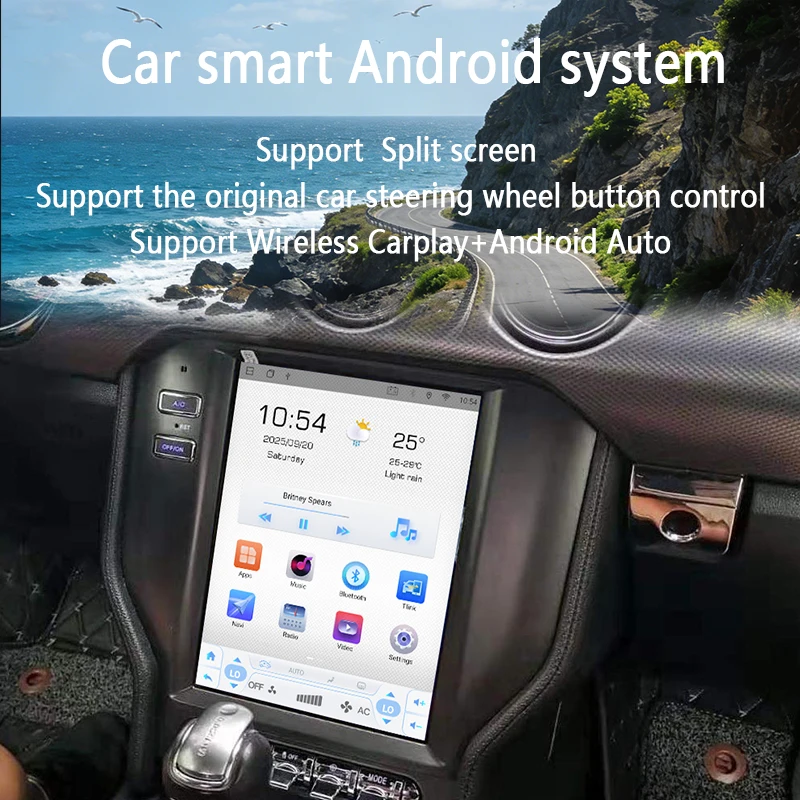 

Для Ford Mustang 2015-2021 Carplay стерео мультимедийный видеоплеер 9,7-дюймовый Android GPS-навигатор DSP авто радио