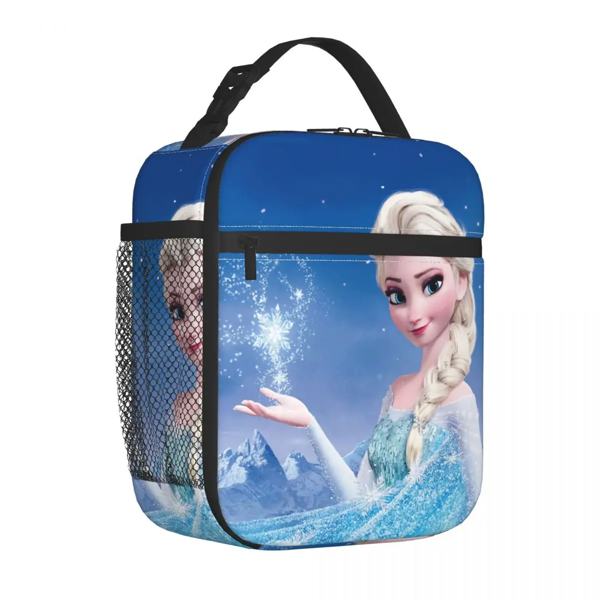 Custom Cartoon Frozen Princess Insulated Lunch Bag for Women Cooler Thermal Bento Box Outdoor Camping Travel Resuable Tote Bags