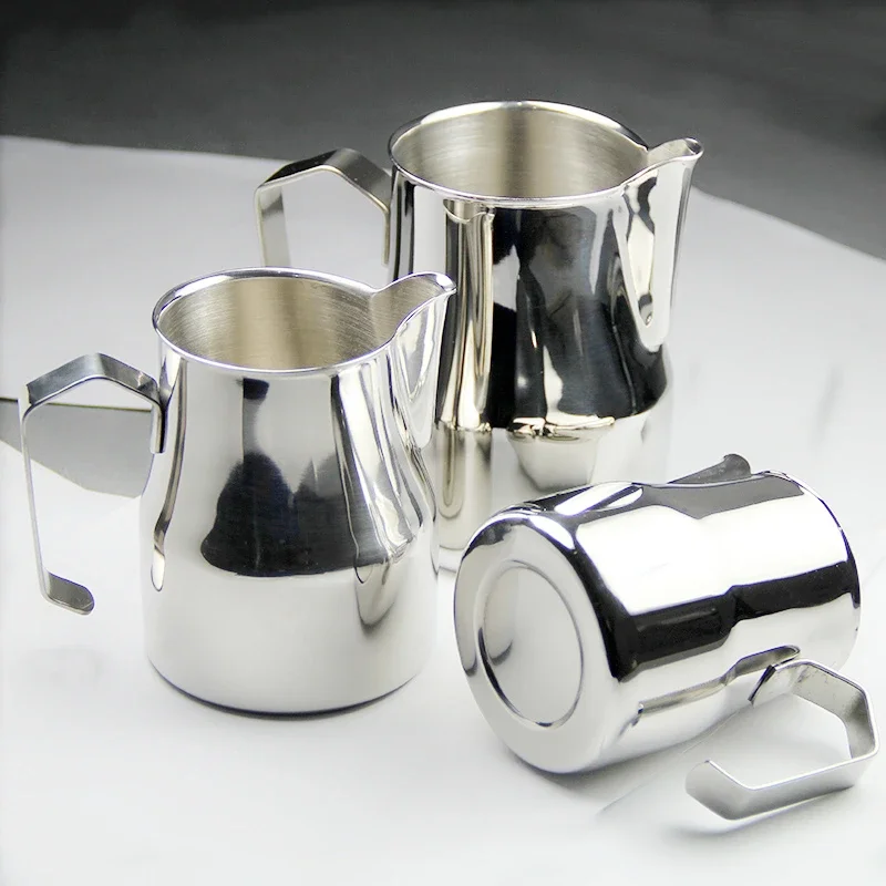 Milk Frothing Pitcher Stainless Steel Professional Milk Frother Jugs Barista Espresso Steam Cup Long Rounded Spout 350/550/750ml