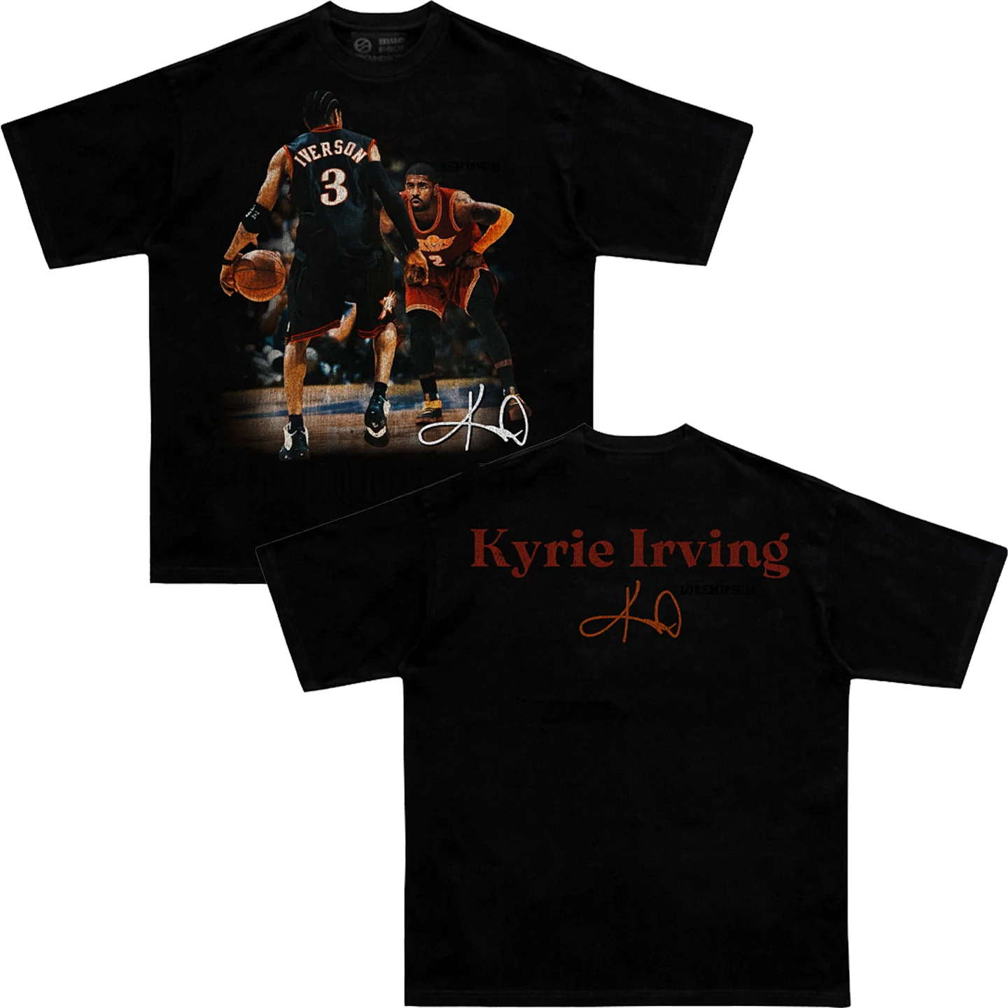 Camiseta de manga corta con estampado de Irvin VS Iverson, camiseta informal Vintage de entrenamiento deportivo de baloncesto de manga corta American High Street