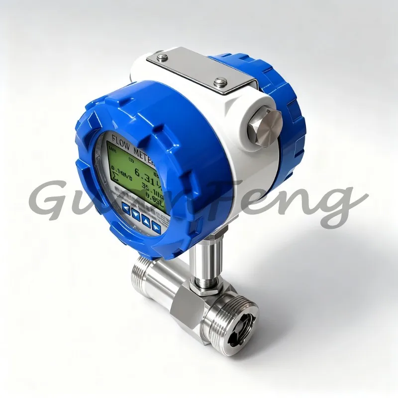 SS304 Turbine Flow Meter LCD Display 4-20mA RS485 for Water Diesel Alcohol