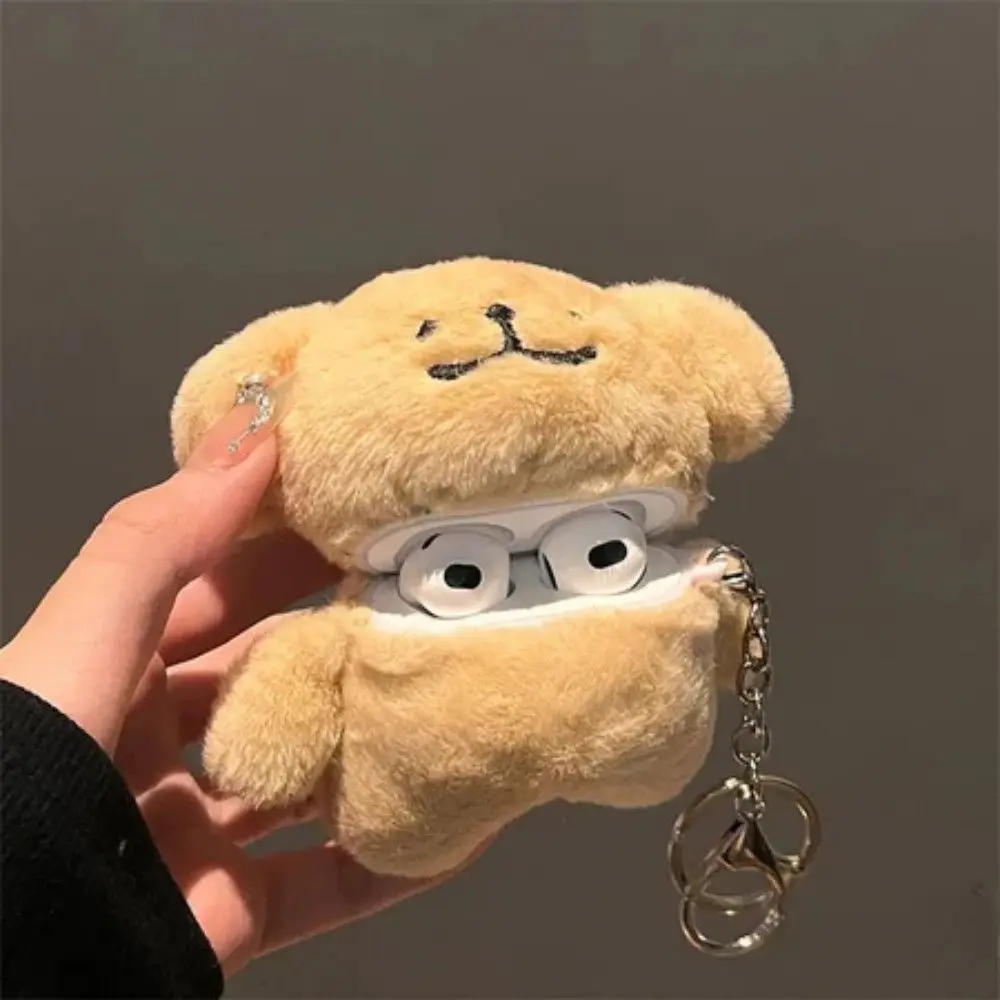 مضحك ثلاثية الأبعاد فروي حقيبة سماعة الاذن الكلب الكرتون سماعة الغطاء الواقي المضادة للسقوط مع هوك سماعة رأس بخاصية البلوتوث لينة ل AirPods
