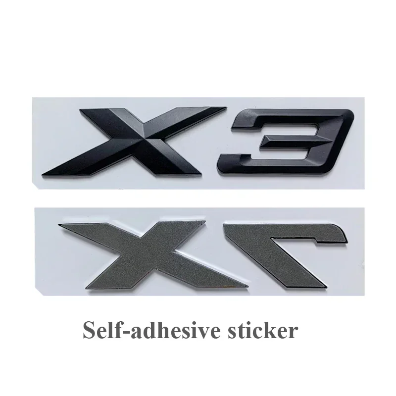 ABS 3D Chrome Black Car Rear Trunk Letters Stickers For BMW X1 X2 X3 X4 X5 X6 X7 Logo Emblem Lettering Sticker Auto Accessories