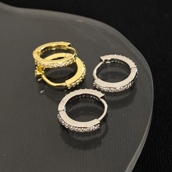 

PONYKISS 925 Sterling Silver 18K Gold Zircon Mini Round Hoop Earrings for Women Classic Fine Jewelry Minimalist Accessories