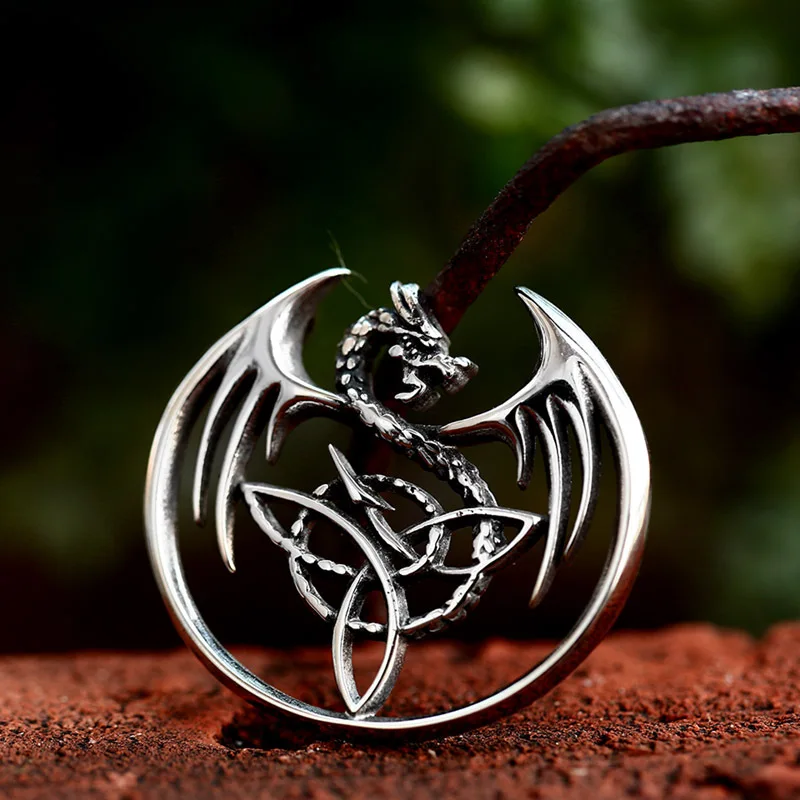 Viking Celtic Knot Pop Punk Pendant Replica Dragon Style Gift Jewelry