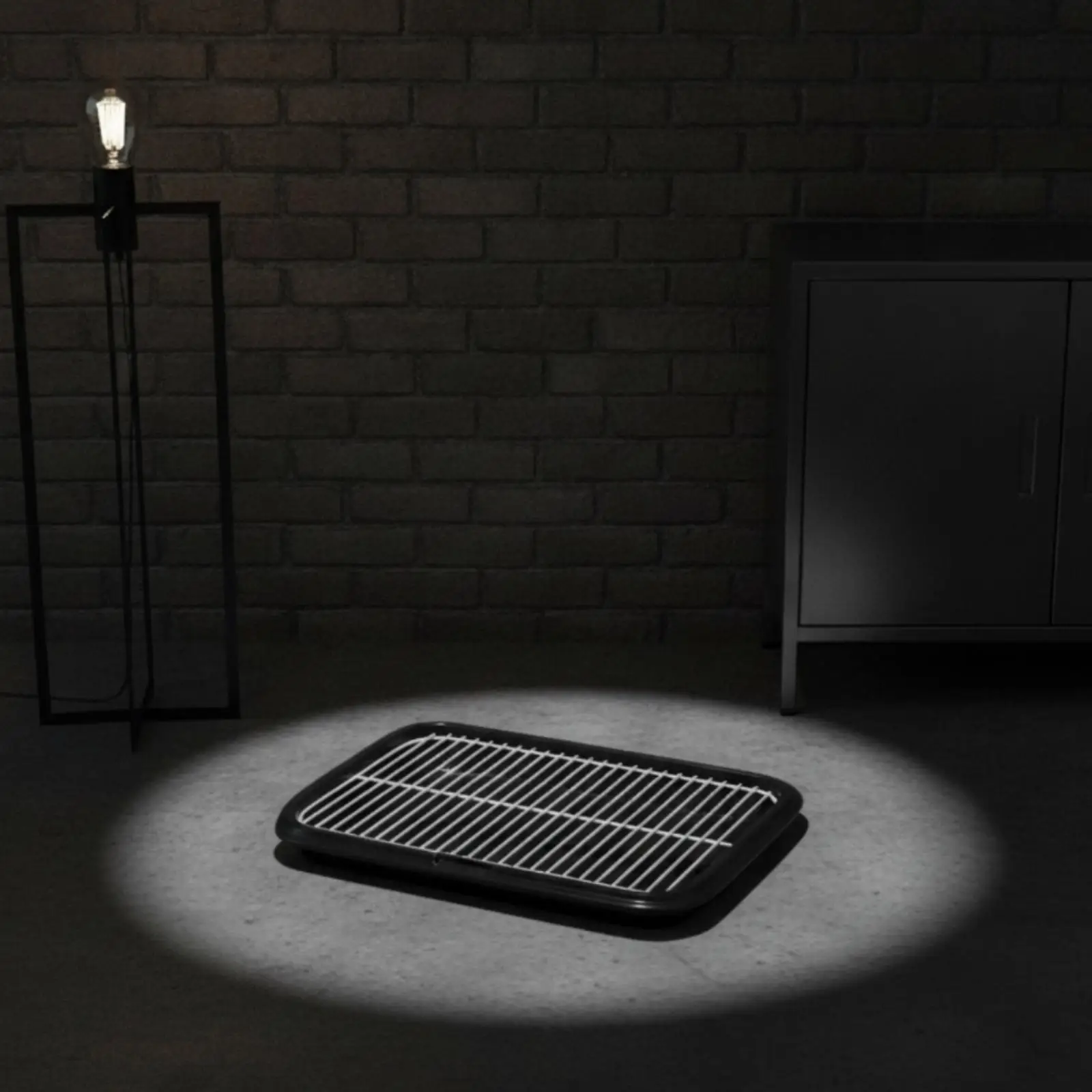 Indoor Dog Potty Tray with Metal Grate Raised Waste Training Tray for Puppies Easy Rinse Shallow Base Tray for Housebreaking