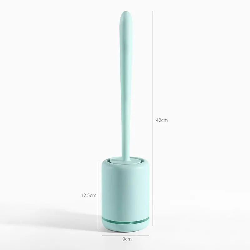 Silicone Toilet Brush Soft TPR Bristle Wall Mounted Punch-Free Easy Install Bathroom Deep Cleaning Accessory