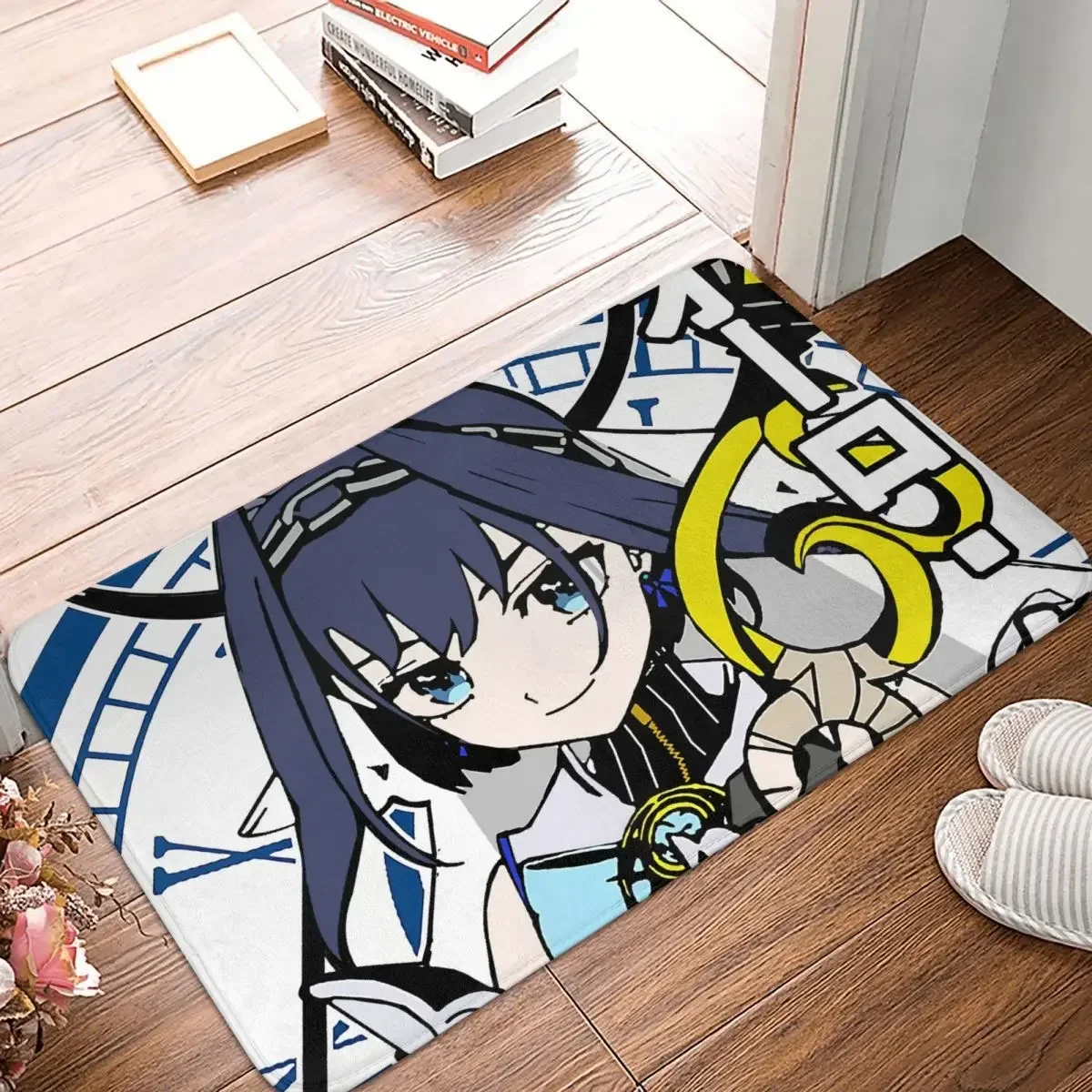 Hololive Production Fictitious Virtual Youtuber Vtuber Anti-Slip Rug Doormat  Mat EN Council Ouro Kronii Balcony Carpet