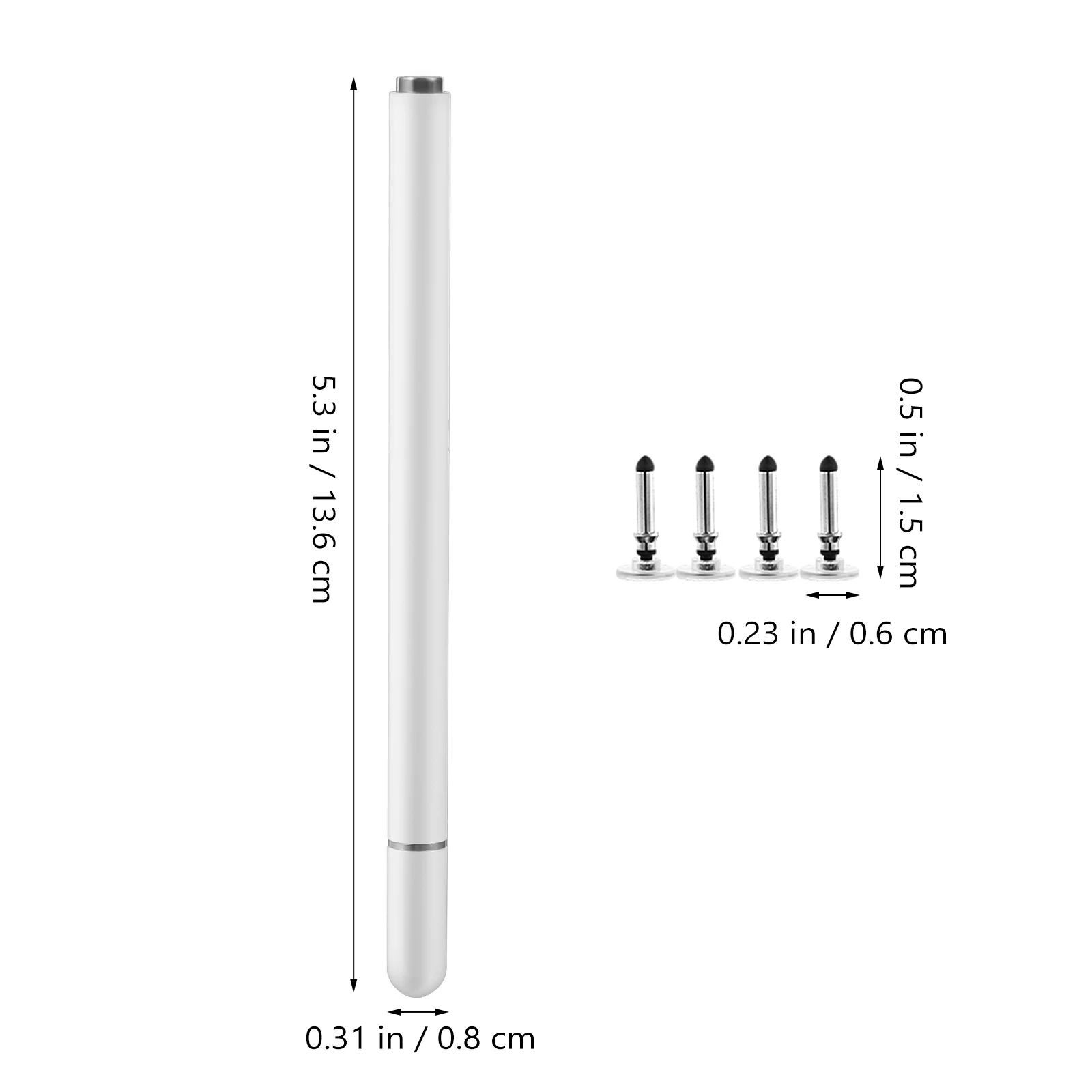 

1PC Pen 4 Replacement Tips White Stylus for Tablet Mobile Capacitive Disc Tip Magnetic Cap Universal