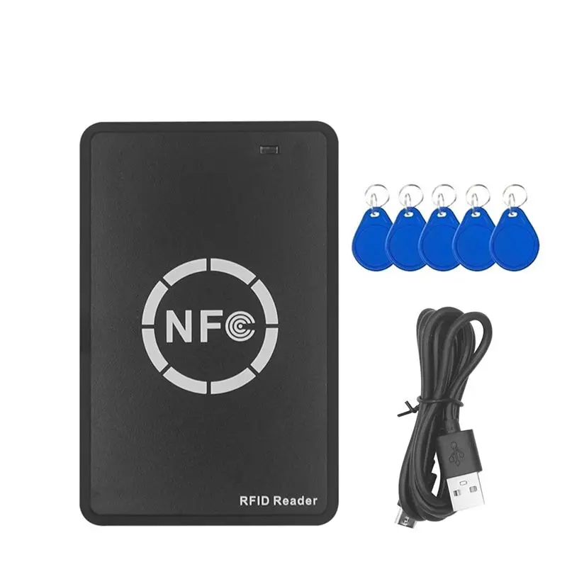 A98Z RFID Smart Chip Reader/Writer+5XCUID Keychain 125K 13.56M Copier RFID Duplicator Tag Copy Clone ID IC Key Badge Copy