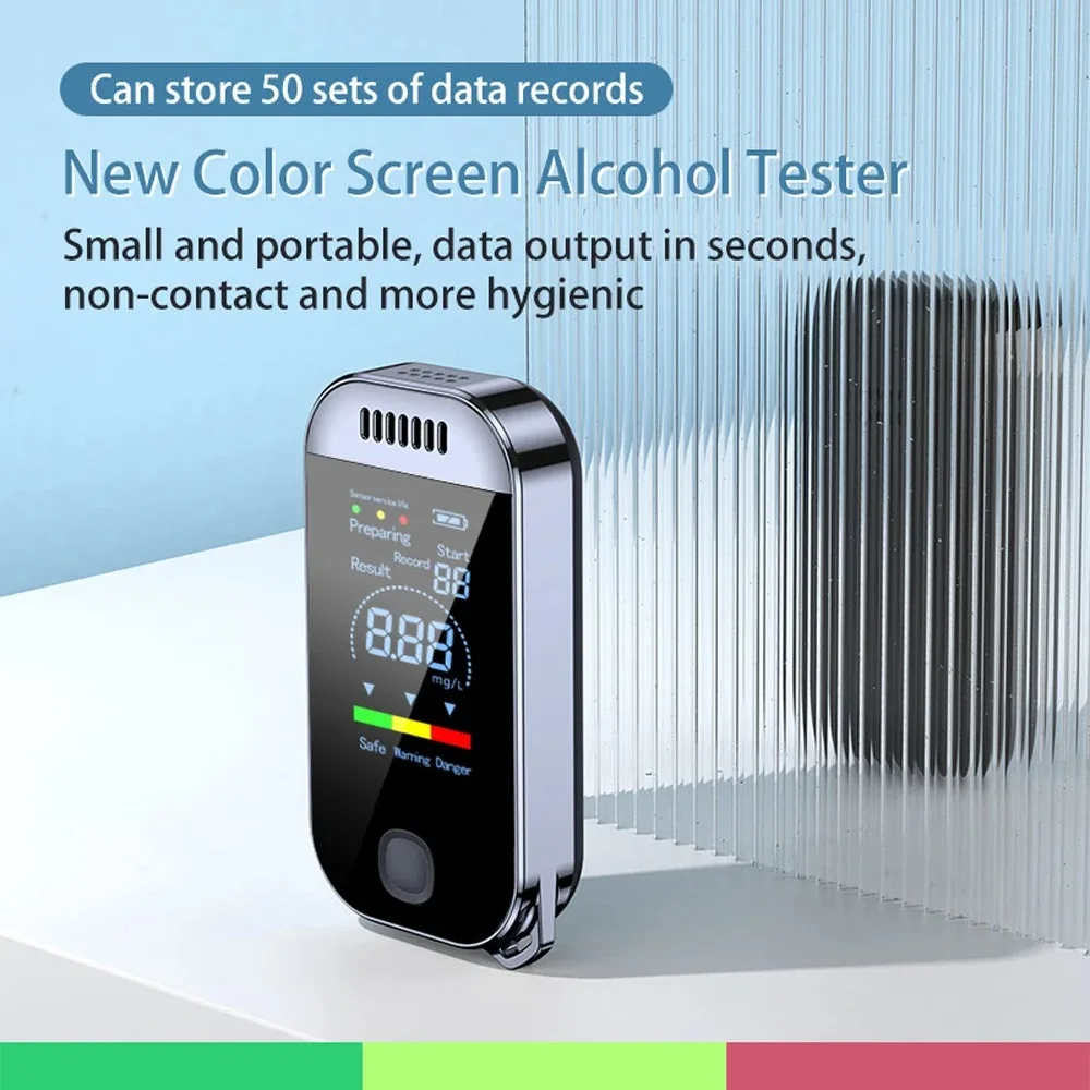 Non-Contact Alcohol Tester Breathalyzer USB Rechargeable with LED Digital Display Tester Portable Automobile Accessories