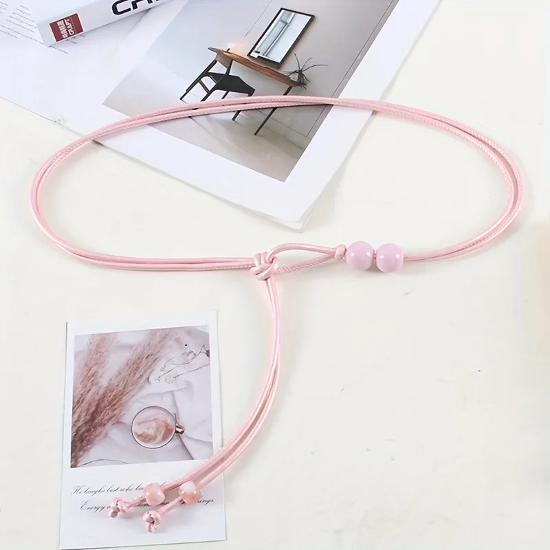 1 قطعة حزام تنحيف المرأة قابل للتعديل مع لهجات الخرزة البني مشد للخصر لفساتين القمصان والسترات محسن نمط اليوم إلى الليل