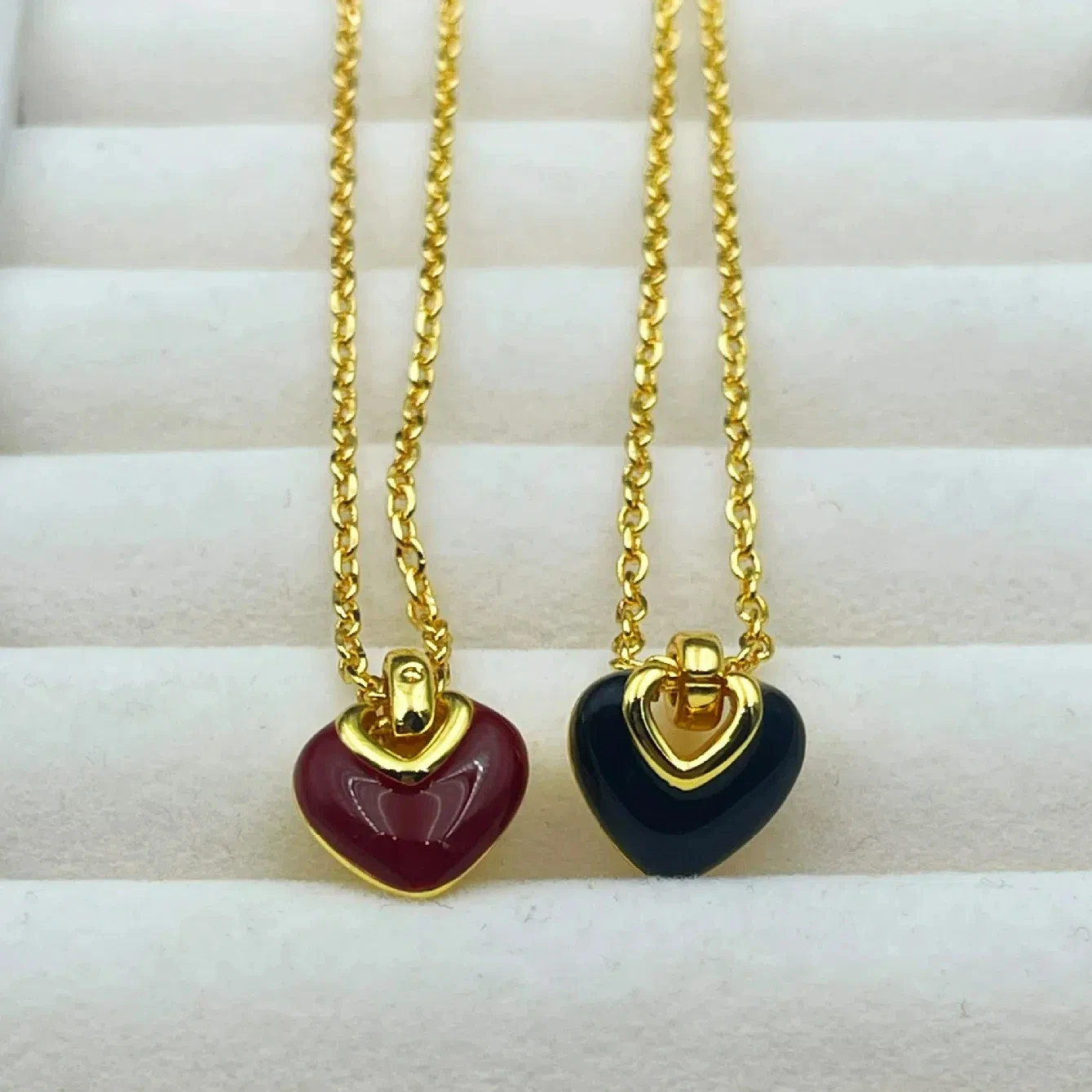 Collar con colgante de amor esmaltado para mujer, cadena de cuello versátil, Simple y a la moda, cadena de hueso con bloqueo de corazón, nuevo