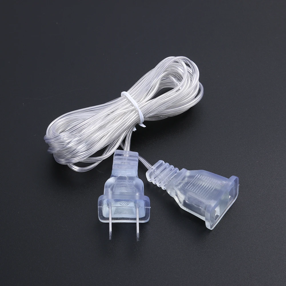 1-5PCS 3Meter EU US Power Extension Cable Extender Wire Portable Standard Switch Cable for LED Fairy String Lights Christmas