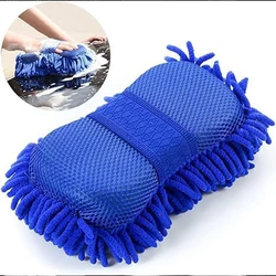 Car with Large Chenille Wipe Block New Car Cleaning Towel Five-finger Car Wash Foam Gloves Household Dust Cleaning Car Gloves