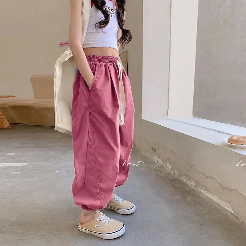

Girls Casual Trousers Spring Autumn New Korean Style Children Loose Long Pants Kids Fashion Leggings