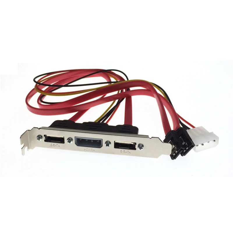 SATA to eSATA Cable Adapter w/ PCI Slot Cover Plate Full Profile ,Dual Ports External SATA 6Gbps eSATA to Motherboard SATA Cord
