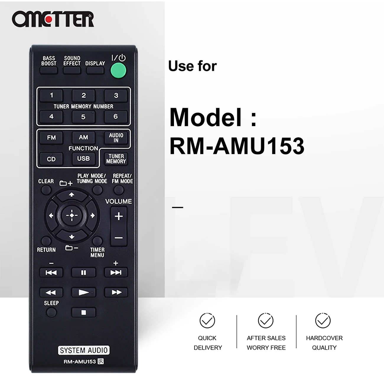 New RM-AMU153 CMT-BT60W CMT-V9 CMT-V11IP CMT-BT60WBCMT-BT80 for Sony System Audio Remote Control